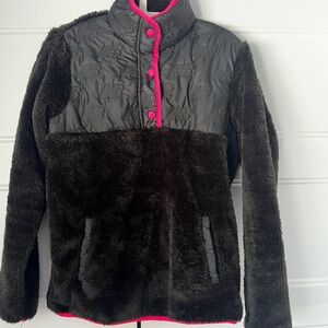 New Balance Black Teddy Jacket with Pink Trim